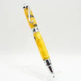 CL-DI Cat Lover Yellow and Black Acrylic Twist Pen With Chrome Trim