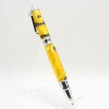 CL-DI Cat Lover Yellow and Black Acrylic Twist Pen With Chrome Trim