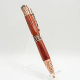 DRG-AB Dragon Padauk Twist Pen With Antique Copper Trim