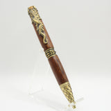 DRG-AC Dragon Peltogyne Twist Pen With Antique Brass Trim