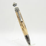 LH-AG Lighthouse Twist Pen Spalted Maple With Antique Pewter Trim