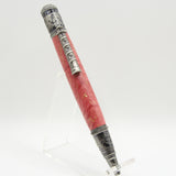 NT-AE Nautical Box Elder Red Twist Pen With Antique Pewter Trim