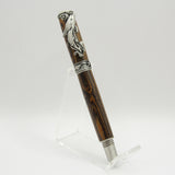 SLD-H Dolphin Bocote Rollerball Pen With Antique Pewter Trim