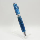 SLT-H Sea Turtle Blue Acrylic Twist Rollerball With Chrome Trim