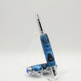 SLT-H Sea Turtle Blue Acrylic Twist Rollerball With Chrome Trim
