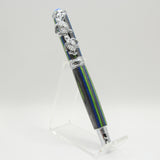 SLT-I Sea Turtle Blue and Green Laminate Twist Rollerball With Chrome Trim