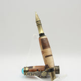 SLT-AB Sea Turtle Segmented Domestic Hardwoods Twist Rollerball With Antique Brass Trim