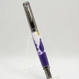VR-BAE Vertex Gold, Purple and White Acrylic Rollerball With Gun Metal Trim