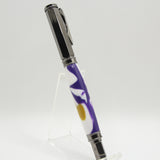 VR-BAE Vertex Gold, Purple and White Acrylic Rollerball With Gun Metal Trim