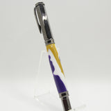 VR-BAE Vertex Gold, Purple and White Acrylic Rollerball With Gun Metal Trim