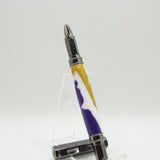 VR-BAE Vertex Gold, Purple and White Acrylic Rollerball With Gun Metal Trim