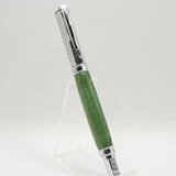 VR-BBC Vertex Box Elder Dyed Green Rollerball With Chrome Trim