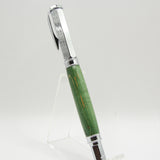VR-BBC Vertex Box Elder Dyed Green Rollerball With Chrome Trim