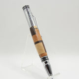 GS-FB Gear Shift Segmented Domestic Hardwoods Pen With Chrome Trim