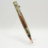 B-EDC Bolt Action Bocote Pen With Antique Brass Trim