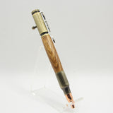 B-EEC Bolt Action Zebrawood Pen With Antique Brass Trim