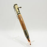B-EEC Bolt Action Zebrawood Pen With Antique Brass Trim