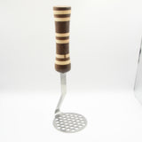 PM-F Potato Masher Maple and Walnut With Stainless Steel