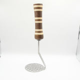PM-F Potato Masher Maple and Walnut With Stainless Steel