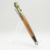 T-GE Bolt Action Tec Hickory Pen With Antique Brass Trim