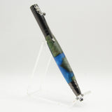 T-HB Bolt Action Tec Blue and Green Hybrid Acrylic Pen With Gun Metal Trim