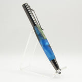 T-HB Bolt Action Tec Blue and Green Hybrid Acrylic Pen With Gun Metal Trim