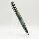 T-HB Bolt Action Tec Blue and Green Hybrid Acrylic Pen With Gun Metal Trim