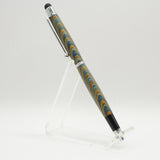 TS-CI Tablet Stylus Pen Blue & Green Laminate With Chrome Trim