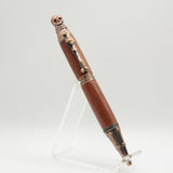 PS-G Pirate Skull Bubinga Twist Pen With Antique Copper Trim