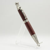 PS-I Pirate Skull Purpleheart Twist Pen With Antique Pewter Trim