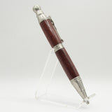 PS-I Pirate Skull Purpleheart Twist Pen With Antique Pewter Trim