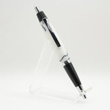 G-AAA Gatsby Black and White Acrylic Click Pen With Gun Metal Trim