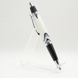 G-AAA Gatsby Black and White Acrylic Click Pen With Gun Metal Trim