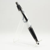 G-AAB Gatsby Black and White Acrylic Click Pen With Gun Metal Trim