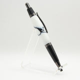 G-AAB Gatsby Black and White Acrylic Click Pen With Gun Metal Trim