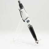G-AAB Gatsby Black and White Acrylic Click Pen With Gun Metal Trim