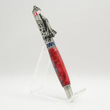 SH-D Nasa Shuttle Rollerball Pen Red Acrylic With Antique Pewter Trim