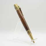 MD-AF Medical Black Walnut Twist Pen With Antique Brass Trim