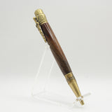 MD-AF Medical Black Walnut Twist Pen With Antique Brass Trim