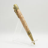 MD-AD Medical Maple Burl Twist Pen With Antique Brass Trim