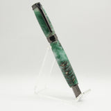 HMF-G Hexagon Magnetic Fountain Green Hybrid Acrylic Pine Cones With Gun Metal Trim
