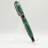 HMF-G Hexagon Magnetic Fountain Green Hybrid Acrylic Pine Cones With Gun Metal Trim