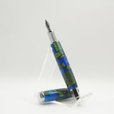 HMF-H Hexagon Magnetic Fountain Green and Blue Hybrid Acrylic With Chrome and Gold Trim
