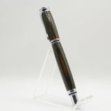 EF-H Executive Fountain Pen Multi-Colored Laminate  With Chrome Trim