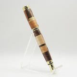 EF-AB Executive Fountain Pen Segmented Domestic Hardwoods With Gold Trim