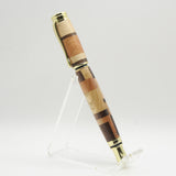 EF-AB Executive Fountain Pen Segmented Domestic Hardwoods With Gold Trim