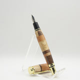 EF-AB Executive Fountain Pen Segmented Domestic Hardwoods With Gold Trim