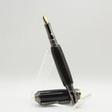BNF-G Broadwell Nouveau Fountain Pen African Blackwood With Gun Metal and 22kt Gold Plate Trim