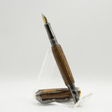 BNF-H Broadwell Nouveau Fountain Pen Bocote With Gun Metal and 22kt Gold Plate Trim