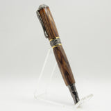 BNF-AB Broadwell Nouveau Fountain Pen Cocobolo Gun Metal and 22kt Gold Plate Trim